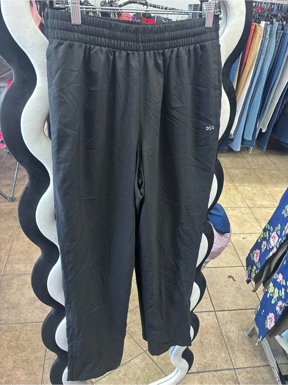 DSG Black Athletic Track Pants with Elastic Waist